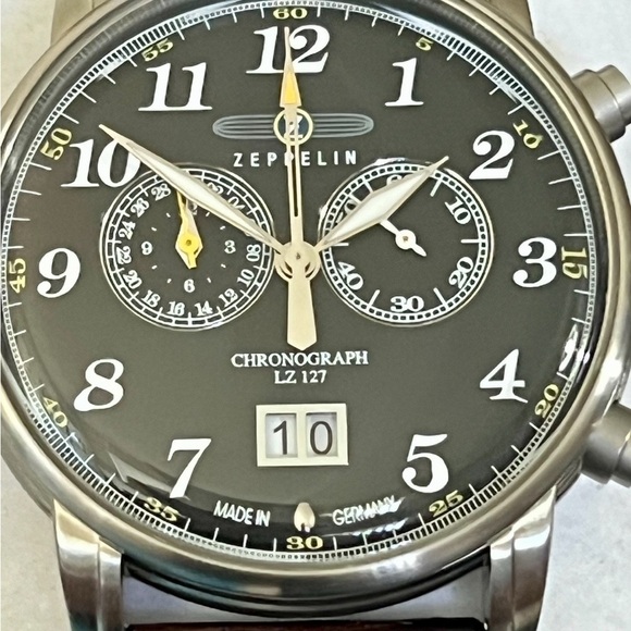 Zeppelin LZ 127 Graf Chronograph Sub-dials  Date Designer Men’s Watch - Picture 7 of 8